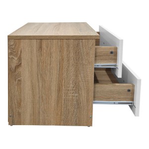 pak-383-000106-3 ΚΟΜΟΔΙΝΟ ATHOS PAKOWORLD ΣΕ SONOMA-ΛΕΥΚΗ ΑΠΟΧΡΩΣΗ 48X40X41.5ΕΚ