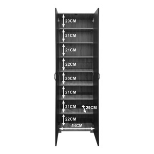 pak-383-000121-5 ΠΑΠΟΥΤΣΟΘΗΚΗ-ΝΤΟΥΛΑΠΑ RACKA PAKOWORLD SONOMA-ΑΝΘΡΑΚΙ 58X34X186ΕΚ