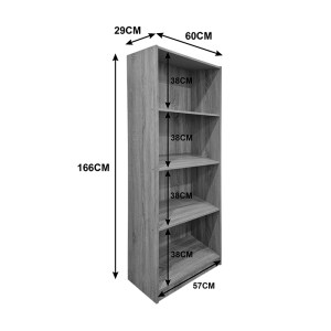 pak-383-000124-2 ΒΙΒΛΙΟΘΗΚΗ KENDY PAKOWORLD ΛΕΥΚΟ 60X30X167ΕΚ