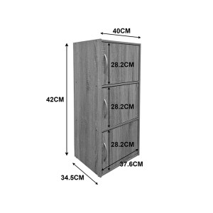 pak-383-000131-3 ΝΤΟΥΛΑΠΙ-ΣΤΗΛΗ SOLINE PAKOWORLD ΑΝΟΙΧΤΟ ΓΚΡΙ 40X34.5X90.5ΕΚ