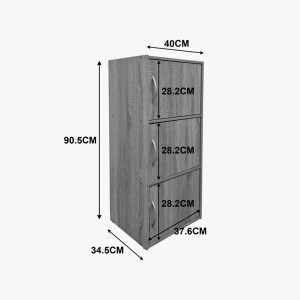 pak-383-000131-4 ΝΤΟΥΛΑΠΙ-ΣΤΗΛΗ SOLINE PAKOWORLD ΑΝΟΙΧΤΟ ΓΚΡΙ 40X34.5X90.5ΕΚ