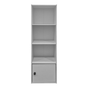 pak-383-000144-3 ΒΙΒΛΙΟΘΗΚΗ-ΣΤΗΛΗ LENOBIA PAKOWORLD ΜΕ ΝΤΟΥΛΑΠΙ ΛΕΥΚΟ 30.5X24X95ΕΚ