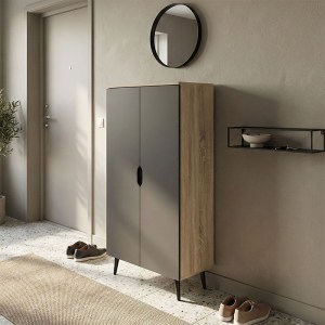 pak-383-000151 ΠΑΠΟΥΤΣΟΘΗΚΗ-ΝΤΟΥΛΑΠΑ OUFELIA PAKOWORLD SONOMA-ΑΝΘΡΑΚΙ 60X32.5X134.5ΕΚ