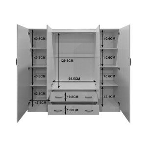 pak-383-000169-4 ΝΤΟΥΛΑΠΑ ΤΕΤΡΑΦΥΛΛΗ ΜΕ 2 ΣΥΡΤΑΡΙΑ ALVIA PAKOWORLD ΛΕΥΚΗ 200X51X180ΕΚ