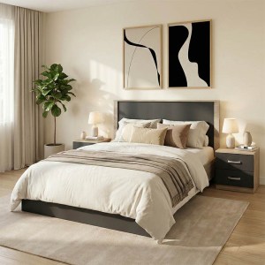 pak-383-000303 ΣΕΤ ΚΡΕΒΑΤΟΚΑΜΑΡΑΣ ATHOS SONOMA ΑΝΘΡΑΚΙ ΜΕ ΚΡΕΒΑΤΙ 140X200ΕΚ ΣΕΤ 3ΤΕΜ