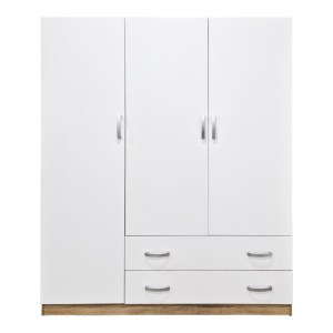 pak-383-000320-4 ΝΤΟΥΛΑΠΑ ΤΡΙΦΥΛΛΗ ΜΕ 2 ΣΥΡΤΑΡΙΑ ALVIA PAKOWORLD ΛΕΥΚΟ ΜΕ SONOMA 150X51X180ΕΚ