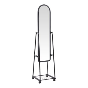 pak-384-000009 ΚΑΘΡΕΠΤΗΣ ΤΡΟΧΗΛΑΤΟΣ LOMNA PAKOWORLD PP-ΜΕΤΑΛΛΙΚΟΣ ΜΕ ΡΑΦΙ ΣΕ ΜΑΥΡΗ ΑΠΟΧΡΩΣΗ 38.5X37.5X160ΕΚ