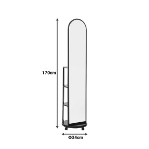 pak-384-000013-3 ΚΑΘΡΕΠΤΗΣ ΤΡΟΧΗΛΑΤΟΣ ESPERO PAKOWORLD MDF ΜΕ ΡΑΦΙΑ ΣΕ ΜΑΥΡΗ ΑΠΟΧΡΩΣΗ Φ34X170ΕΚ