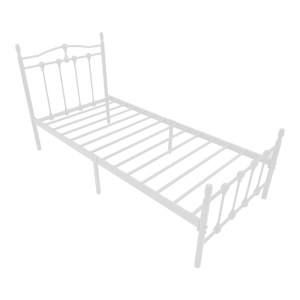 pak-386-000009-2 ΚΡΕΒΑΤΙ WOTSO PAKOWORLD ΜΕΤΑΛΛΙΚΟ ΛΕΥΚΟ 90X190ΕΚ