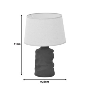 pak-387-000018-2 ΕΠΙΤΡΑΠΕΖΙΟ ΦΩΤΙΣΤΙΚΟ WABBI INART Ε27 ΚΕΡΑΜΙΚΟ ΣΕ ΓΚΡΙ ANTIQUE -ΜΠΕΖ ΑΠΟΧΡΩΣΗ Φ28X41ΕΚ