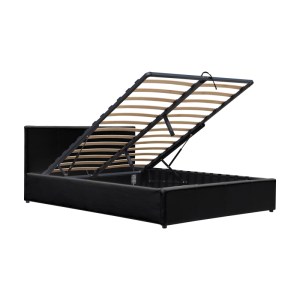 pak-388-000001-1 ΚΡΕΒΑΤΙ DELLIA PAKOWORLD ΜΕ ΑΠΟΘΗΚΕΥΤΙΚΟ ΧΩΡΟ PU ΜΑΥΡΟ 120X200ΕΚ