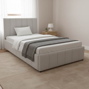 pak-388-000020-1 ΚΡΕΒΑΤΙ SNUGGLE PAKOWORLD ΜΕ ΑΠΟΘΗΚΕΥΤΙΚΟ ΧΩΡΟ ΥΦΑΣΜΑ ΓΚΡΙ 120X200ΕΚ