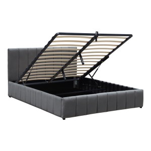 pak-388-000021-2 ΚΡΕΒΑΤΙ SNUGGLE PAKOWORLD ΜΕ ΑΠΟΘΗΚΕΥΤΙΚΟ ΧΩΡΟ ΒΕΛΟΥΔΟ ΑΝΘΡΑΚΙ 160X200ΕΚ