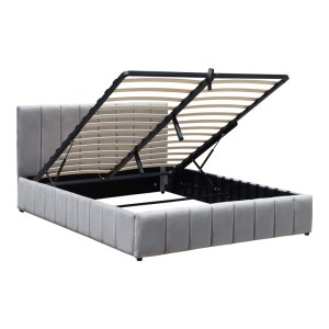 pak-388-000022-2 ΚΡΕΒΑΤΙ SNUGGLE PAKOWORLD ΜΕ ΑΠΟΘΗΚΕΥΤΙΚΟ ΧΩΡΟ ΒΕΛΟΥΔΟ ΓΚΡΙ 160X200ΕΚ