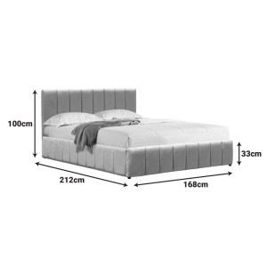 pak-388-000022-5 ΚΡΕΒΑΤΙ SNUGGLE PAKOWORLD ΜΕ ΑΠΟΘΗΚΕΥΤΙΚΟ ΧΩΡΟ ΒΕΛΟΥΔΟ ΓΚΡΙ 160X200ΕΚ