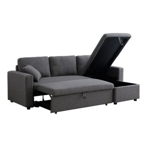 pak-389-000002-3 ΓΩΝΙΑΚΟΣ ΑΝΑΣΤΡΕΨΙΜΟΣ ΚΑΝΑΠΕΣ ΚΡΕΒΑΤΙ KAMORE PAKOWORLD ΜΕ ΑΠΟΘΗΚΕΥΤΙΚΟ ΧΩΡΟ ΑΝΘΡΑΚΙ ΥΦΑΣΜΑ 223X146X85ΕΚ
