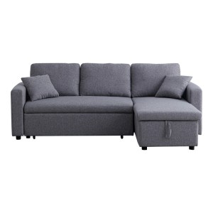 pak-389-000004-4 ΓΩΝΙΑΚΟΣ ΑΝΑΣΤΡΕΨΙΜΟΣ ΚΑΝΑΠΕΣ ΚΡΕΒΑΤΙ KAMORE PAKOWORLD ΜΕ ΑΠΟΘΗΚΕΥΤΙΚΟ ΧΩΡΟ ΓΚΡΙ ΥΦΑΣΜΑ 223X146X85ΕΚ