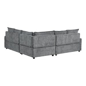 pak-389-000010-4 ΓΩΝΙΑΚΟΣ ΚΑΝΑΠΕΣ ΚΡΕΒΑΤΙ LOUNIVO PAKOWORLD ΥΦΑΣΜΑ ΑΝΘΡΑΚΙ 215X215X84ΕΚ