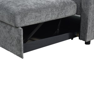 pak-389-000010-6 ΓΩΝΙΑΚΟΣ ΚΑΝΑΠΕΣ ΚΡΕΒΑΤΙ LOUNIVO PAKOWORLD ΥΦΑΣΜΑ ΑΝΘΡΑΚΙ 215X215X84ΕΚ