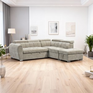 pak-389-000012-1 ΓΩΝΙΑΚΟΣ ΚΑΝΑΠΕΣ-ΚΡΕΒΑΤΙ ΑΡΙΣΤΕΡΗ ΓΩΝΙΑ NUVORA PAKOWORLD ΜΕ ΑΠΟΘΗΚΕΥΤΙΚΟ ΧΩΡΟ ΜΠΕΖ ΥΦΑΣΜΑ 244X225X79ΕΚ