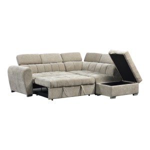 pak-389-000012-3 ΓΩΝΙΑΚΟΣ ΚΑΝΑΠΕΣ-ΚΡΕΒΑΤΙ ΑΡΙΣΤΕΡΗ ΓΩΝΙΑ NUVORA PAKOWORLD ΜΕ ΑΠΟΘΗΚΕΥΤΙΚΟ ΧΩΡΟ ΜΠΕΖ ΥΦΑΣΜΑ 244X225X79ΕΚ