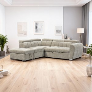 pak-389-000015-1 ΓΩΝΙΑΚΟΣ ΚΑΝΑΠΕΣ-ΚΡΕΒΑΤΙ ΔΕΞΙΑ ΓΩΝΙΑ NUVORA PAKOWORLD ΜΕ ΑΠΟΘΗΚΕΥΤΙΚΟ ΧΩΡΟ ΜΠΕΖ ΥΦΑΣΜΑ 244X225X79ΕΚ