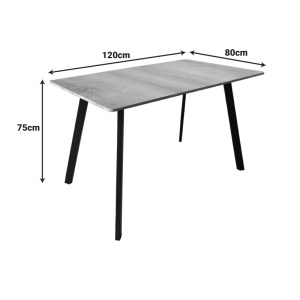 pak-390-000010-5 ΤΡΑΠΕΖΙ SQUARO PAKOWORLD SONOMA MDF ΜΕ ΜΑΥΡΑ ΜΕΤΑΛΛΙΚΑ ΠΟΔΙΑ 120X70X75ΕΚ