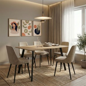 pak-390-000010 ΤΡΑΠΕΖΙ SQUARO PAKOWORLD SONOMA MDF ΜΕ ΜΑΥΡΑ ΜΕΤΑΛΛΙΚΑ ΠΟΔΙΑ 120X70X75ΕΚ