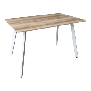 pak-390-000011 ΤΡΑΠΕΖΙ SQUARO PAKOWORLD SONOMA MDF ΜΕ ΛΕΥΚΑ ΜΕΤΑΛΛΙΚΑ ΠΟΔΙΑ 120X70X75ΕΚ