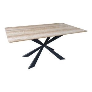 pak-390-000012 ΤΡΑΠΕΖΙ ARAGNE PAKOWORLD SONOMA MDF ΜΕ ΜΑΥΡΑ ΜΕΤΑΛΛΙΚΑ ΠΟΔΙΑ 160X90X75ΕΚ