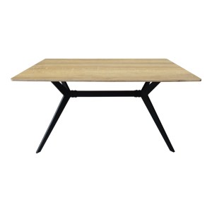 pak-390-000015-2 ΤΡΑΠΕΖΙ EZALI PAKOWORLD SONOMA MDF ΜΕ ΜΑΥΡΑ ΜΕΤΑΛΛΙΚΑ ΠΟΔΙΑ 140X80X75ΕΚ