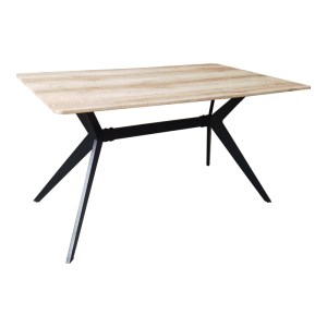 pak-390-000015 ΤΡΑΠΕΖΙ EZALI PAKOWORLD SONOMA MDF ΜΕ ΜΑΥΡΑ ΜΕΤΑΛΛΙΚΑ ΠΟΔΙΑ 140X80X75ΕΚ