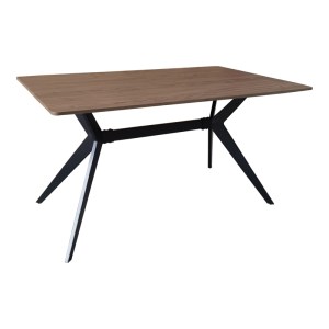 pak-390-000018 ΤΡΑΠΕΖΙ EZALI PAKOWORLD MDF ΚΑΡΥΔΙ ΜΕ ΜΑΥΡΑ ΜΕΤΑΛΛΙΚΑ ΠΟΔΙΑ 140X80X75ΕΚ