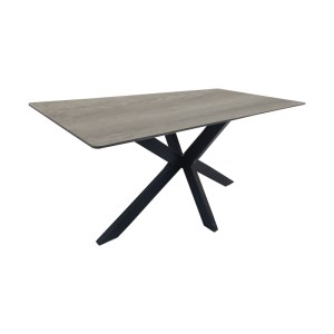 pak-390-000031 ΤΡΑΠΕΖΙ BETHAN PAKOWORLD SONOMA ΜΕ ΓΚΡΙ MDF ΚΑΙ ΜΑΥΡΟ ΜΕΤΑΛΛΟ 160X80X75ΕΚ