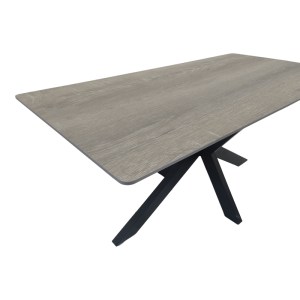 pak-390-000032-2 ΤΡΑΠΕΖΙ BETHAN PAKOWORLD SONOMA ΜΕ ΓΚΡΙ MDF ΚΑΙ ΜΑΥΡΟ ΜΕΤΑΛΛΟ 180X90X75ΕΚ