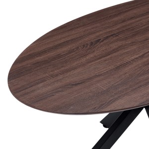 pak-392-000023-2 ΤΡΑΠΕΖΙ MAKREY PAKOWORLD ΚΑΡΥΔΙ MDF- ΜΑΥΡΑ ΜΕΤΑΛΛΙΚΑ ΠΟΔΙΑ 180X90X75ΕΚ