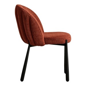 pak-392-000024-2 ΚΑΡΕΚΛΑ DENNA PAKOWORLD ΥΦΑΣΜΑ TERRACOTTA-ΜΑΥΡΑ ΜΕΤΑΛΛΙΚΑ ΠΟΔΙΑ 52X60X85ΕΚ
