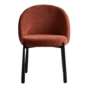 pak-392-000024-3 ΚΑΡΕΚΛΑ DENNA PAKOWORLD ΥΦΑΣΜΑ TERRACOTTA-ΜΑΥΡΑ ΜΕΤΑΛΛΙΚΑ ΠΟΔΙΑ 52X60X85ΕΚ