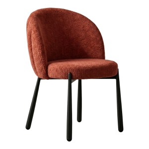 pak-392-000024 ΚΑΡΕΚΛΑ DENNA PAKOWORLD ΥΦΑΣΜΑ TERRACOTTA-ΜΑΥΡΑ ΜΕΤΑΛΛΙΚΑ ΠΟΔΙΑ 52X60X85ΕΚ