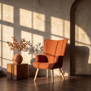 pak-393-000030-1 ΠΟΛΥΘΡΟΝΑ-ΜΠΕΡΖΕΡΑ GERLINA PAKOWORLD TERRACOTTA ΥΦΑΣΜΑ ΜΕ ΠΟΔΙ ΣΕ ΦΥΣΙΚΗ ΑΠΟΧΡΩΣΗ 71X64X94ΕΚ