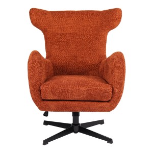 pak-393-000036-4 ΠΟΛΥΘΡΟΝΑ ZEFRINA PAKOWORLD ΠΕΡΙΣΤΡΕΦΟΜΕΝΗ TERRACOTTA ΥΦΑΣΜΑ ΜΕ ΒΑΣΗ ΣΕ ΜΑΥΡΗ ΑΠΟΧΡΩΣΗ 77X82X100-107ΕΚ