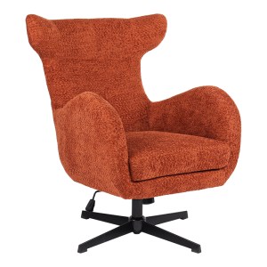 pak-393-000036 ΠΟΛΥΘΡΟΝΑ ZEFRINA PAKOWORLD ΠΕΡΙΣΤΡΕΦΟΜΕΝΗ TERRACOTTA ΥΦΑΣΜΑ ΜΕ ΒΑΣΗ ΣΕ ΜΑΥΡΗ ΑΠΟΧΡΩΣΗ 77X82X100-107ΕΚ
