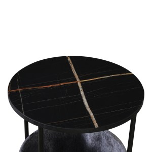 pak-395-000001-2 ΒΟΗΘΗΤΙΚΟ ΤΡΑΠΕΖΙ FREDAMI PAKOWORLD ΜΑΥΡΟ ΜΑΡΜΑΡΟΥ Φ40X50ΕΚ