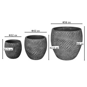 pak-397-000011-1 ΚΑΣΠΩ DORTU PAKOWORLD ΣΕΤ 3ΤΕΜ ΚΕΡΑΜΙΚΟ ΣΕ ΑΝΘΡΑΚΙ ΑΠΟΧΡΩΣΗ