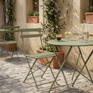 pak-400-000012 ΚΑΡΕΚΛΑ BISTRO PAKOWORLD ΜΕΤΑΛΛΙΚΗ ΑΝΑΔΙΠΛΟΥΜΕΝΗ ΣΕ ΛΑΔΙ ΑΠΟΧΡΩΣΗ 42X46X82ΕΚ