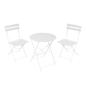 pak-400-000014 ΤΡΑΠΕΖΑΡΙΑ BISTRO PAKOWORLD ΣΕΤ 3ΤΕΜ ΜΕΤΑΛΛΙΚΗ ΑΝΑΔΙΠΛΟΥΜΕΝΗ ΣΕ ΛΕΥΚΗ ΑΠΟΧΡΩΣΗ Φ60X71ΕΚ