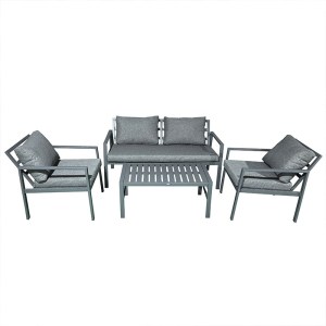 pak-401-000001-1 ΣΑΛΟΝΙ GARDENLY PAKOWORLD ΣΕΤ 4ΤΜΧ ΑΛΟΥΜΙΝΙΟ ΣΕ ΑΘΡΑΚΙ ΑΠΟΧΡΩΣΗ ΜΕ ΓΚΡΙ ΜΑΞΙΛΑΡΙΑ