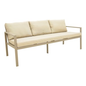 pak-401-000006-1 ΣΑΛΟΝΙ GARDENLY Ι PAKOWORLD ΣΕΤ 4ΤΜΧ ΑΛΟΥΜΙΝΙΟ ΣΕ ΑΠΟΧΡΩΣΗ CAPPUCCINO ΜΕ ΓΚΡΙ-ΜΠΕΖ ΜΑΞΙΛΑΡΙΑ