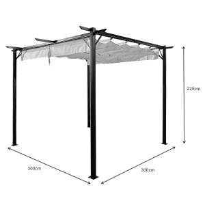 pak-401-000009-6 ΚΙΟΣΚΙ ΚΗΠΟΥ PAKOWORLD ΑΝΘΡΑΚΙ ΜΕΤΑΛΛΙΚΟΣ ΣΚΕΛΕΤΟΣ - ΜΕ ΣΥΡΟΜΕΝΟ ΚΑΛΥΜΜΑ ΣΕ ΜΠΕΖ ΑΠΟΧΡΩΣΗ 3X3M