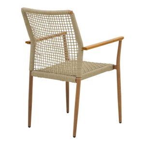 pak-404-000003-2 ΠΟΛΥΘΡΟΝΑ SOLANA PAKOWORLD ΣΤΟΙΒΑΖΟΜΕΝΗ- TEAK ΞΥΛΟ- ΑΛΟΥΜΙΝΙΟ ΣΕ ΚΑΦΕ-PE ΣΧΟΙΝΙ ΣΕ ΦΥΣΙΚΗ ΑΠΟΧΡΩΣΗ 56X57X95ΕΚ